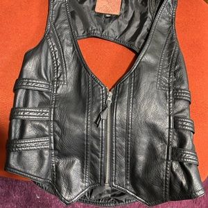 Faux Leather Vest